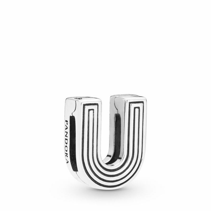 Pandora Reflexions™ Letter U Clip Charm Online NZ, Sterling Silver (605148-GPT)